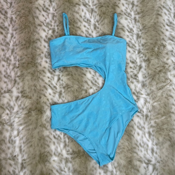 Aerie Terry Cut Out Strapless One Piece Swimsuit - Picture 8 of 9